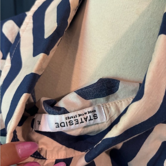 Stateside MATCHING SET Blue and White Patterned top and pant - Picture 6 of 8